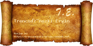 Trencsánszki Ervin névjegykártya