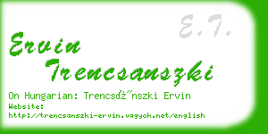 ervin trencsanszki business card